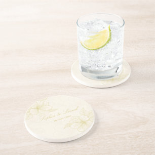 Minimalistische Elegante Kontur Blumenhochzeit Getränkeuntersetzer