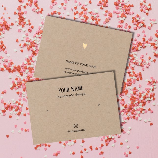 Minimalistische elegante Kraft Gold Heart Earring  (Von Creator hochgeladen)