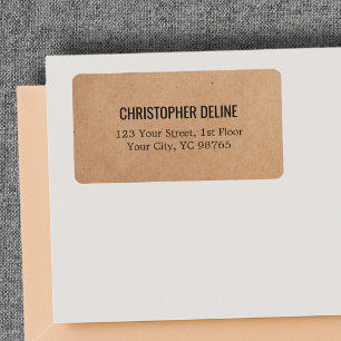 Minimalistische elegante Kraftpapier Adressaufkleber