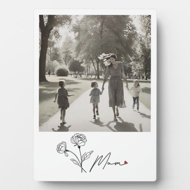 Minimalistische Elegante Mama Fotoplatte (Vorderseite)