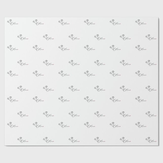 Minimalistische Elegante Mama Geschenkpapier (Flach)
