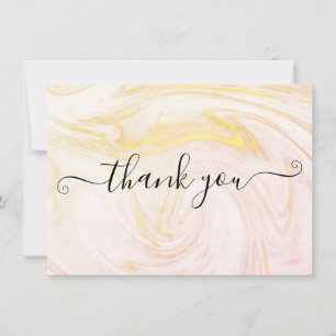 Minimalistische elegante Marmorschrift Dankeskarte