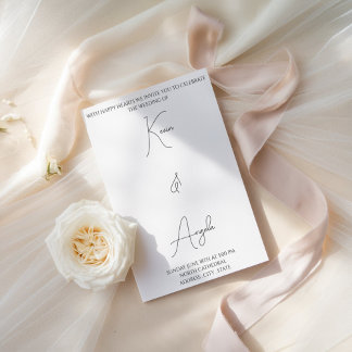 Minimalistische Elegante Moderne Hochzeit Einladung