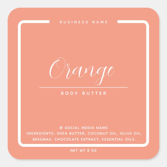 Minimalistische, elegante, moderne Verpackung Quadratischer Aufkleber (Vorderseite)