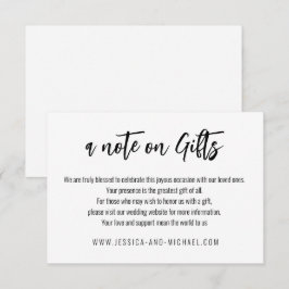 💍 Minimalistische Elegante Note zu Geschenken Begleitkarte