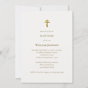 Minimalistische elegante orthodoxe christliche Tau Einladung