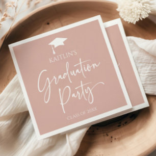 Minimalistische elegante rosafarbene Abschlussfeie Serviette