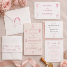 Minimalistische elegante rosafarbene Hochzeit