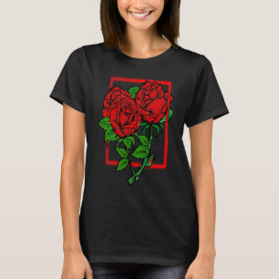Minimalistische Elegante Rose Blume Rote Rosen Blu T-Shirt