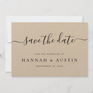Minimalistische elegante Rustikale Hochzeit Save The Date