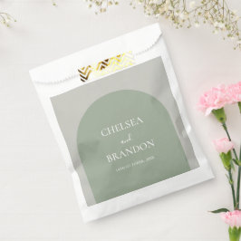Minimalistische elegante sagegrüne Arch-Boho-Hochz Geschenktütchen
