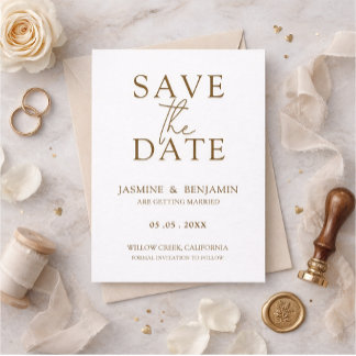 Minimalistische elegante Save-the-Date-Hochzeit Save The Date