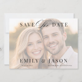 Minimalistische elegante Schrift Save-the-Date-Kar