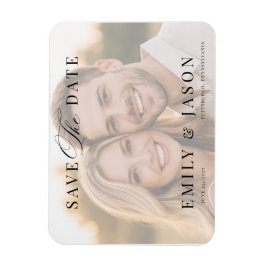 Minimalistische elegante Schrift Save-the-Date-Kar Magnet