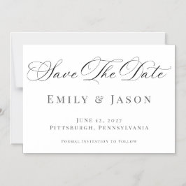 Minimalistische elegante Schrift Save-the-Date-Kar Magneteinladung