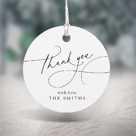 Minimalistische elegante Schriftart Danke Geschenkanhänger