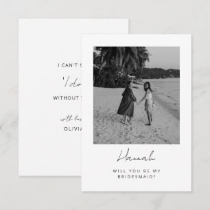Minimalistische elegante Schriftzug-Foto-Jungfernv Einladung