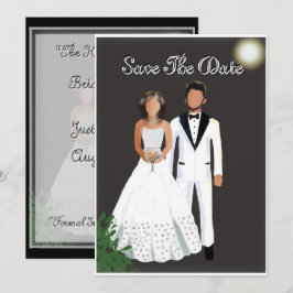 Minimalistische Elegante Schwarz & Weiß Save The Date