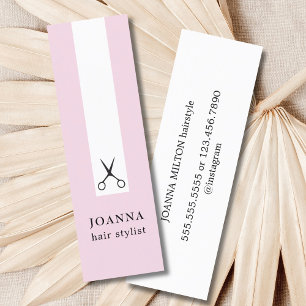 Minimalistische Elegante Schwarze Schere Haar Styl Mini Visitenkarte