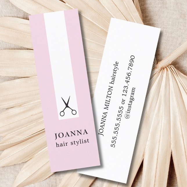 Minimalistische Elegante Schwarze Schere Haar Styl Mini Visitenkarte (Von Creator hochgeladen)