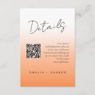 Minimalistische, elegante SkriptWedding Begleitkarte