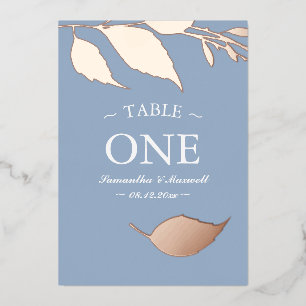 Minimalistische Elegante Staubblaue Tischnummer
