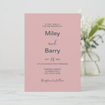 Minimalistische elegante staubige rosa Hochzeit
