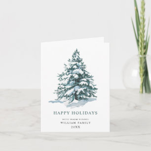 Minimalistische elegante Tannen-Weihnachtsgrüße Feiertagskarte