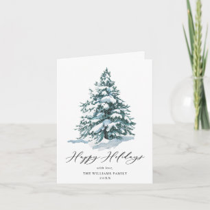 Minimalistische elegante Tannen-Weihnachtsgrüße Feiertagskarte