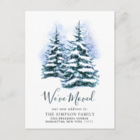 Minimalistische elegante Tannenbaum-Umzugsankündig