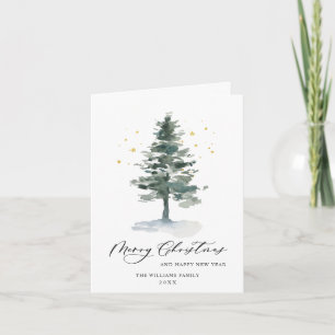 Minimalistische elegante Tannenbaum-Weihnachtsgrüß Feiertagskarte