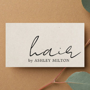 Minimalistische elegante Textur Beige Friseur Visitenkarte