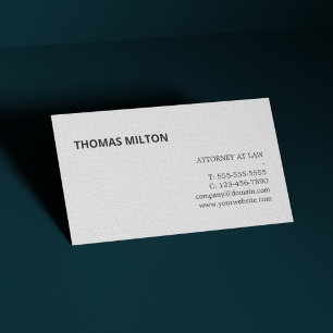 Minimalistische elegante Textur Weiß Rechtsanwalt Visitenkarte