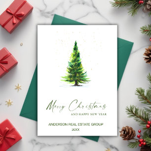 Minimalistische Elegante Tree Christmas Company Feiertagskarte