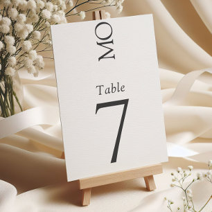 Minimalistische Elegante Typografie Monogram Weddi Tischnummer