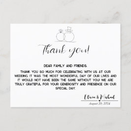 Minimalistische, elegante und einfache Hochzeit Vi Postkarte