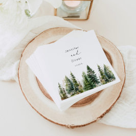 Minimalistische, elegante Waldhochzeit Serviette