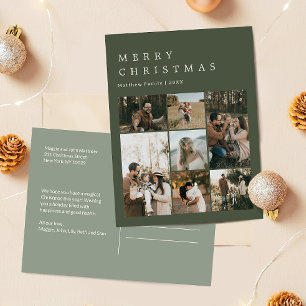 Minimalistische elegante Weihnachts-Familienfoto-C Feiertagspostkarte