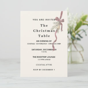 Minimalistische elegante Weihnachtsdinnerfeier Einladung