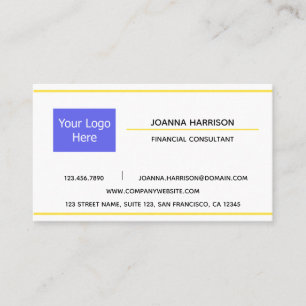 Minimalistische, elegante, weiße Logo-Shiny-Gold-L Visitenkarte