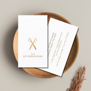 Minimalistische Elegante White Imitate Goldhaar St Visitenkarte