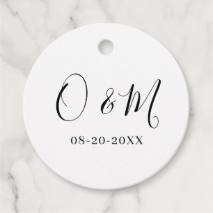 Minimalistische, elegante White Monogram Classic W Geschenkanhänger