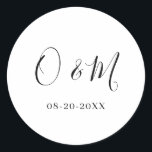 Minimalistische, elegante White Monogram Classic W Runder Aufkleber<br><div class="desc">Einfach personalisieren,  indem Sie jede Information ersetzen. Stellen Sie sicher,  dass Sie die Vorschau vor dem Hinzufügen zum Warenkorb Karo haben. Sehen Sie sich den Sammellink auf dieser Seite an,  um alle passenden Elemente in diesem Design anzuzeigen.</div>