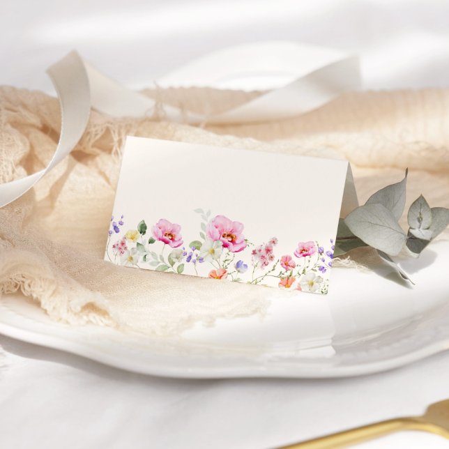 Minimalistische elegante Wildblumen Hochzeit Platz Platzkarte (Von Creator hochgeladen)