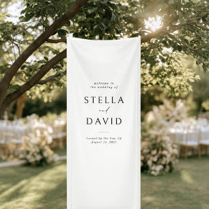 Minimalistische Elegante Willkommens Hochzeit Viny Banner