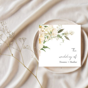 Minimalistische Elfenbein-Bliss-Hochzeit Serviette
