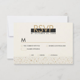 Minimalistische Elfenbein Terrazzo Wedding RSVP Ca