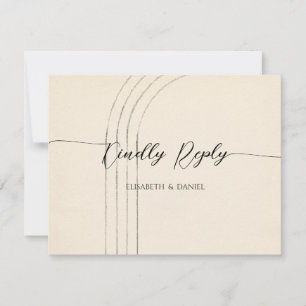Minimalistische Elfenbeinhochzeit RSVP Karte
