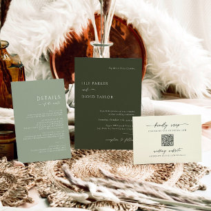 Minimalistische ElfenbeinUAWG mit QR-Code-Karte Mitteilungskarte