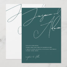 Minimalistische Emerald Green Script Typografy Wed